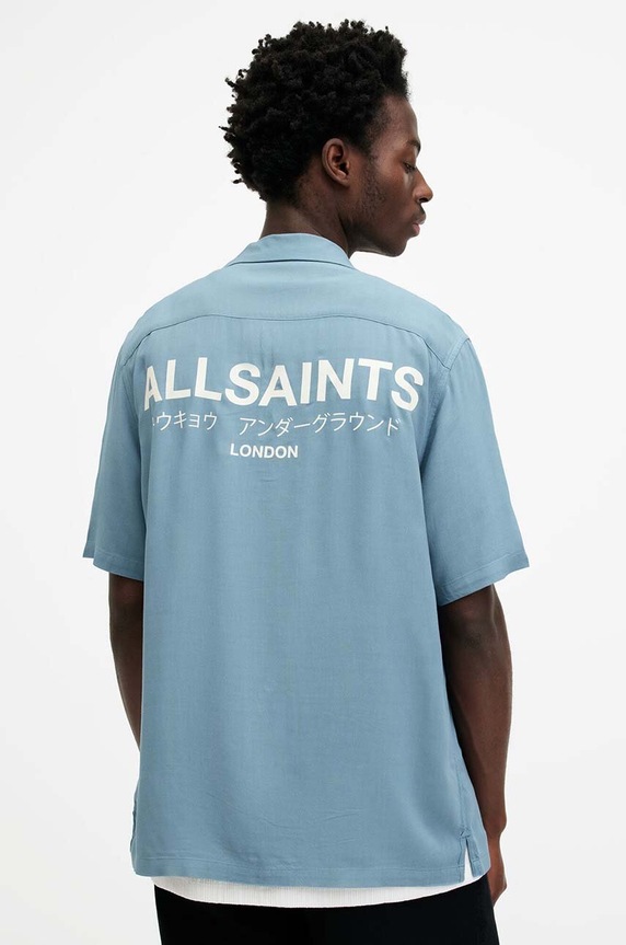 AllSaints koszula niebieski MS209Y