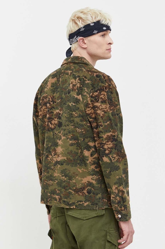 Menčestrová košeľa Abercrombie & Fitch KI125.3149.306 zelená AW23