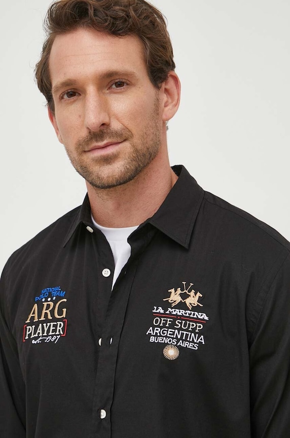 La Martina ing elasztánnal fekete WMC302