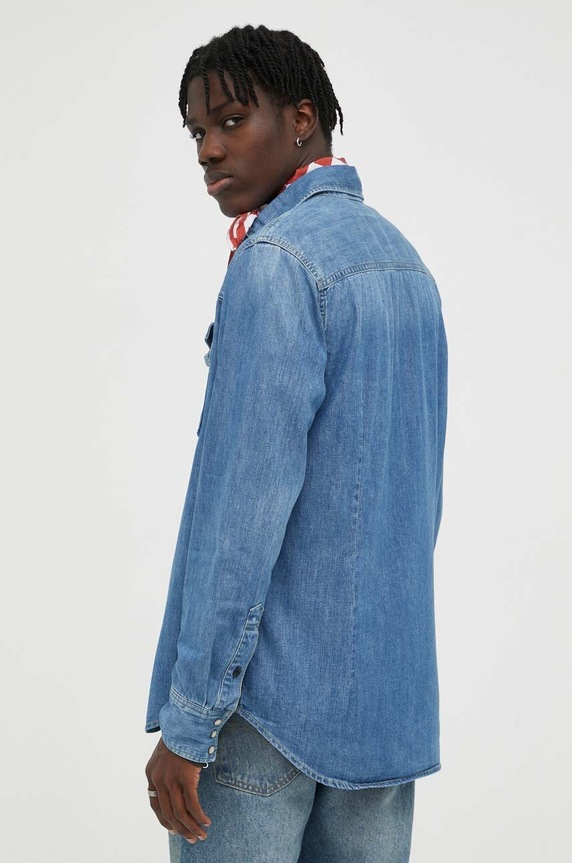 Îmbrăcăminte G-Star cămașă bărbătească din denim Dakota slim D23616.D252 albastru