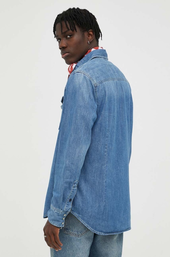 Îmbrăcăminte G-Star cămașă bărbătească din denim Dakota slim D23616.D252 albastru