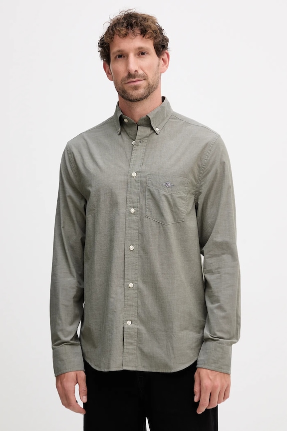 Gant camasa din bumbac lung verde 3000100