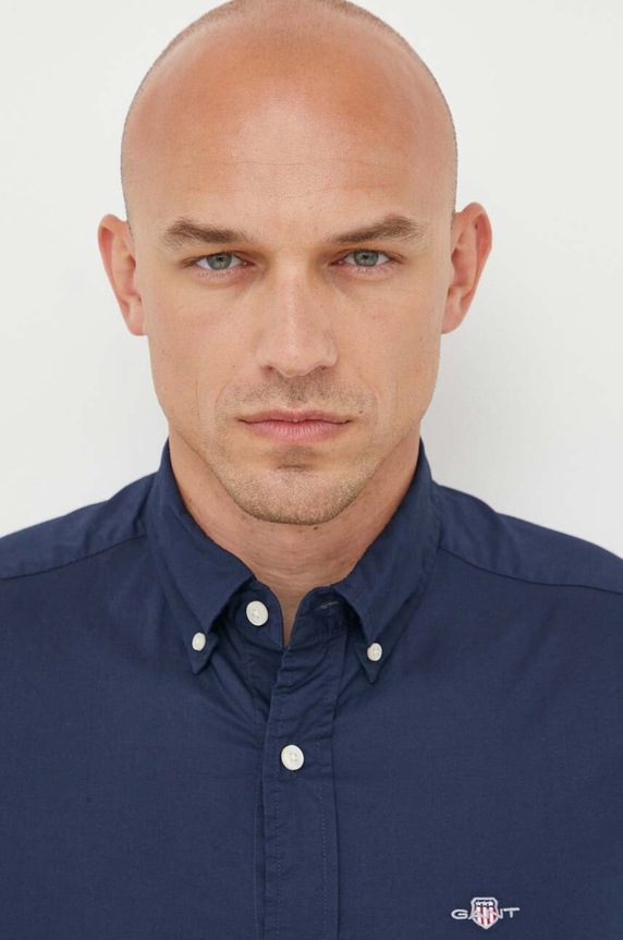 Βαμβακερό πουκάμισο Gant 3000102 σκούρο μπλε