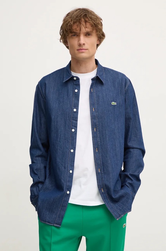 Lacoste camasa jeans lung bleumarin CH0197