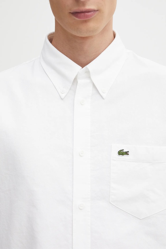 Βαμβακερό πουκάμισο Lacoste λευκό CH1911