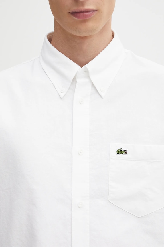 Βαμβακερό πουκάμισο Lacoste λευκό CH1911
