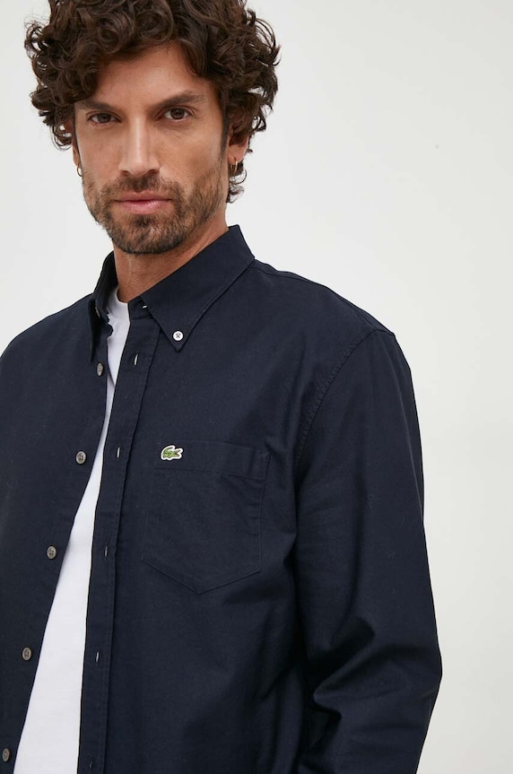 Lacoste camicia in cotone CH1911 blu navy