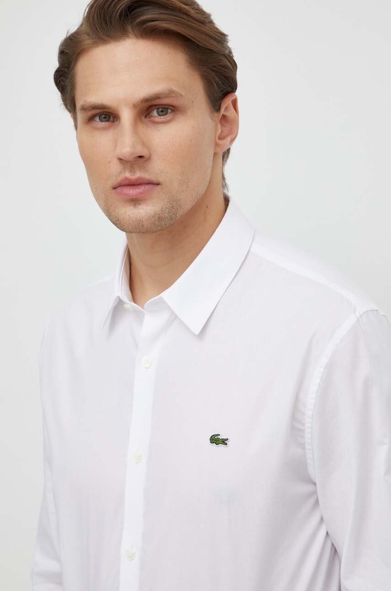 Lacoste camasa din bumbac alb CH5620