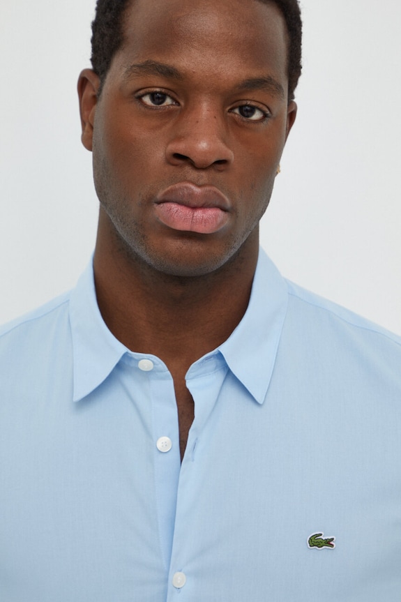 Lacoste camicia in cotone blu CH5620