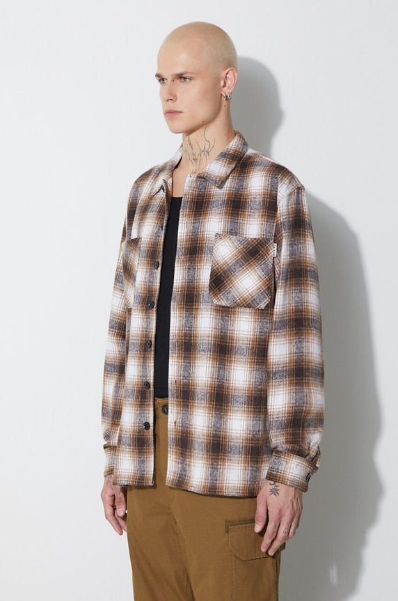 Košile Taikan Heavyweight Plaid Shirt hnědá TW0003.BRN