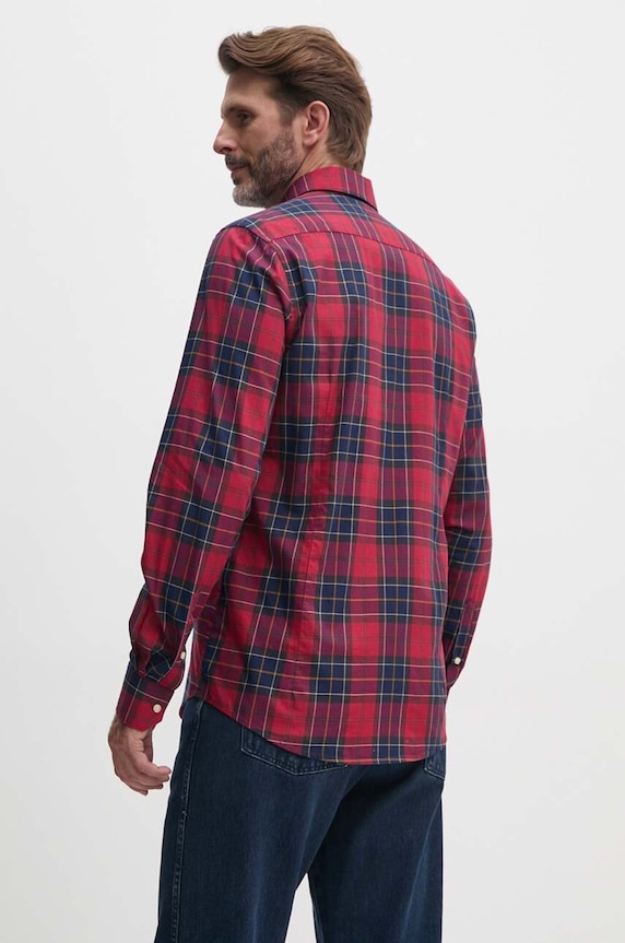 Barbour koszula bawełniana czerwony MSH4982