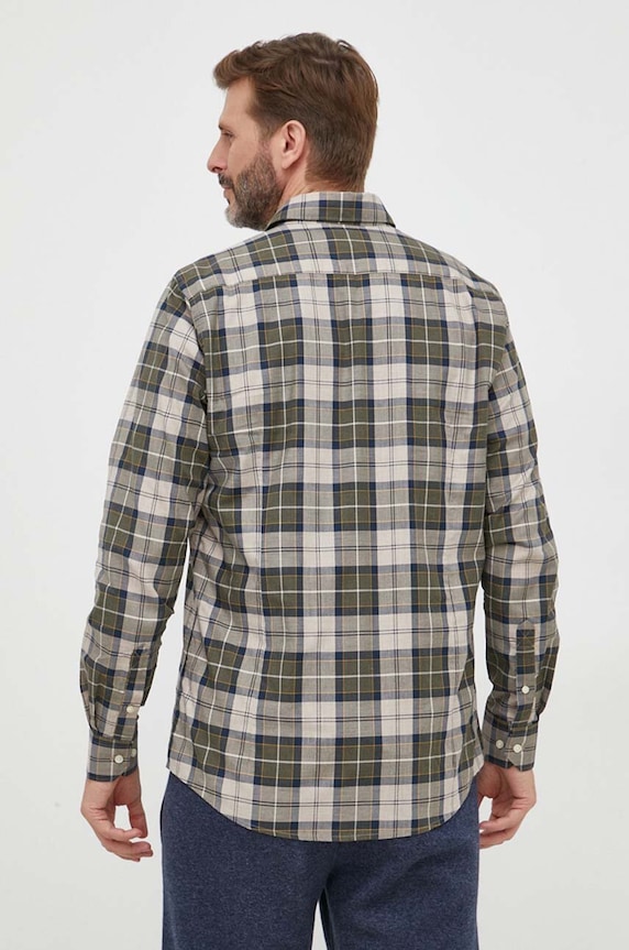 Barbour koszula bawełniana zielony MSH4982