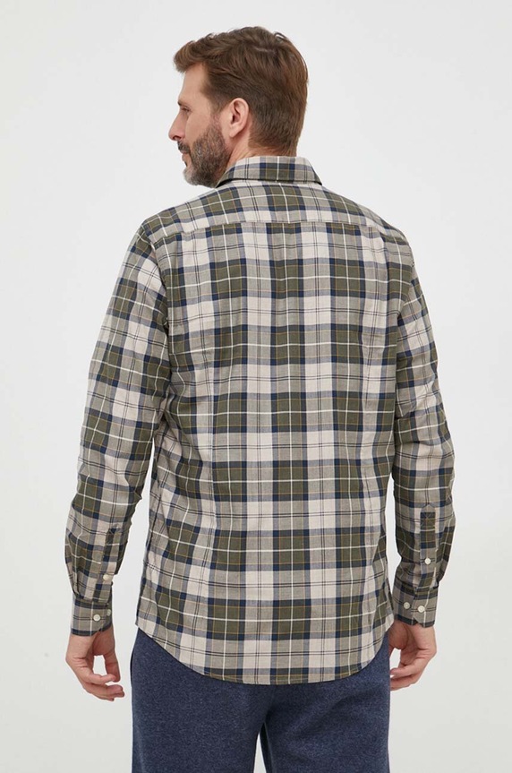 Barbour koszula bawełniana zielony MSH4982
