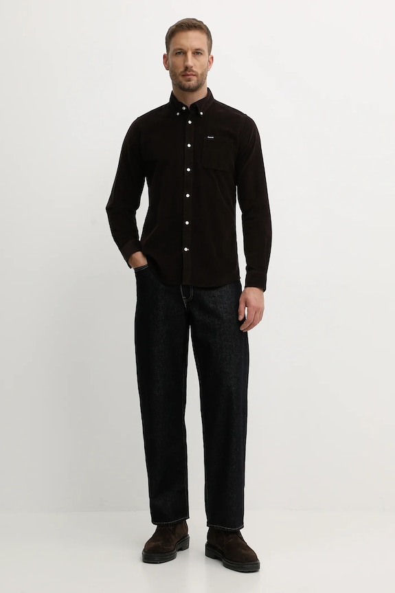 Barbour cămașă din bumbac RAMSEY MSH5001 maro AA00
