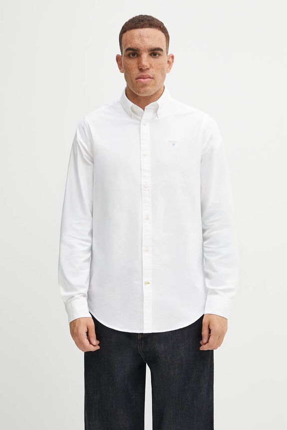 Pamučna košulja Barbour Oxtown slim bijela MSH5301