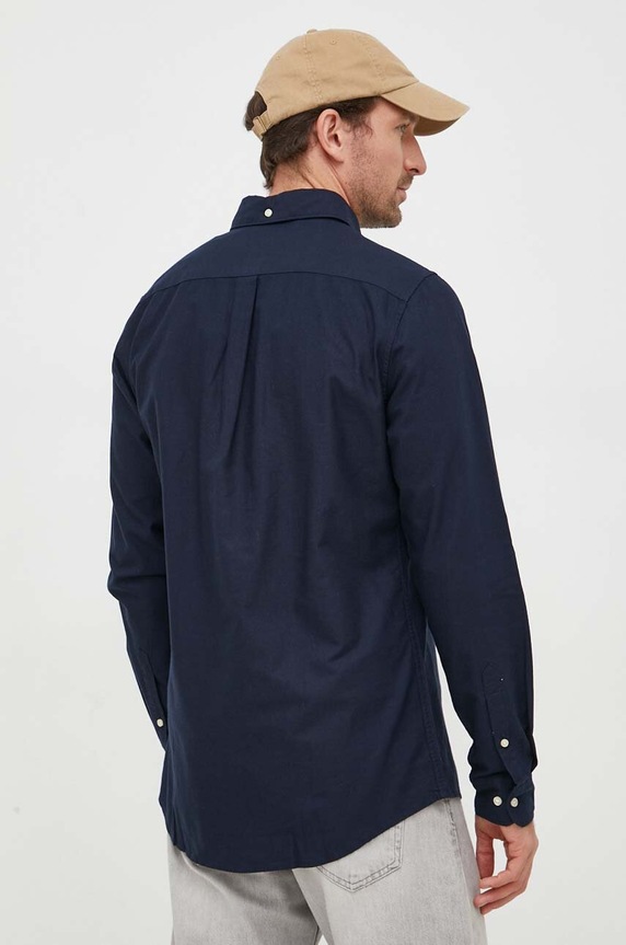 Бавовняна сорочка Barbour Oxtown темно-синій MSH5301