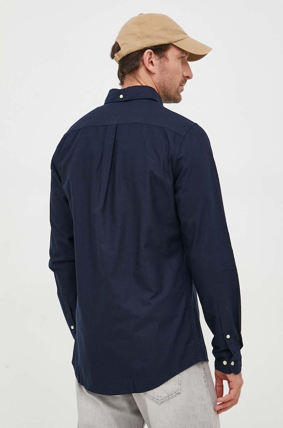 Бавовняна сорочка Barbour Oxtown темно-синій MSH5301
