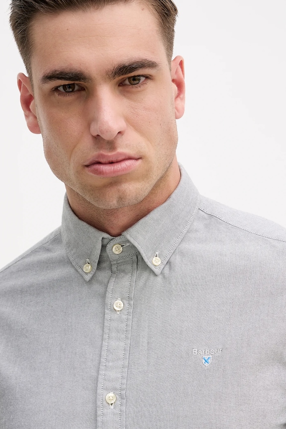 Barbour cămașă din bumbac Oxtown gri MSH5301