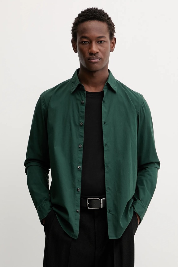 Srajca HUGO Ermo Z elastanom zelena 50500216