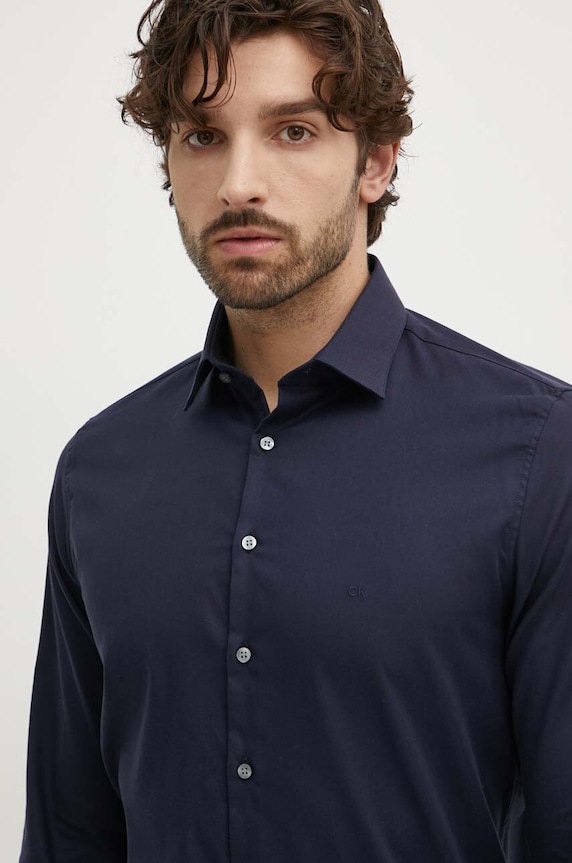 Calvin Klein koszula bawełniana granatowy K10K108426