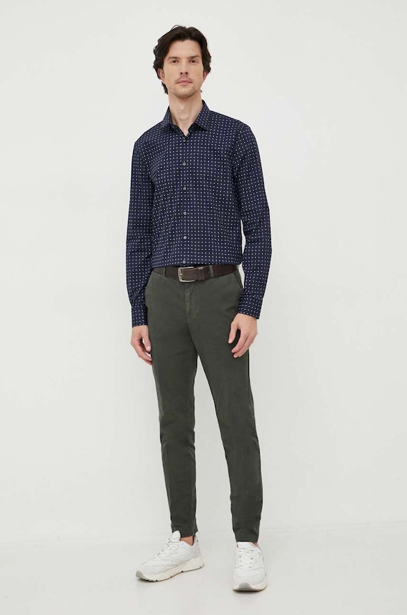 Košeľa Calvin Klein K10K112091 tmavomodrá AW23