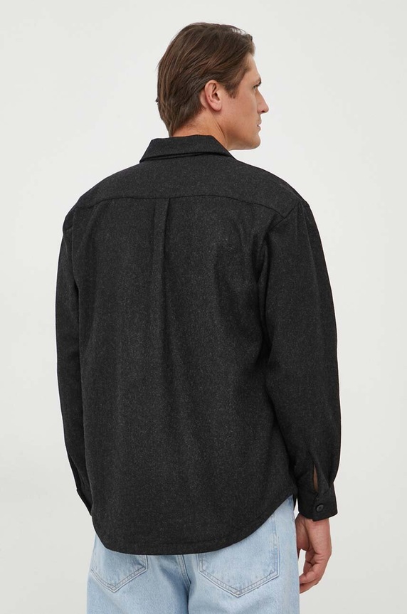 Odzież Calvin Klein koszula wełniana K10K111731 czarny