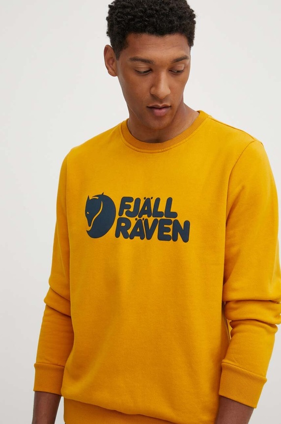 Fjallraven bluza bawełniana nadruk żółty F84142.161