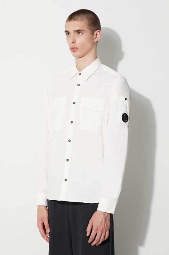 C.P. Company koszula GABARDINE BUTTONED SHIRT biały 15CMSH157A002824G
