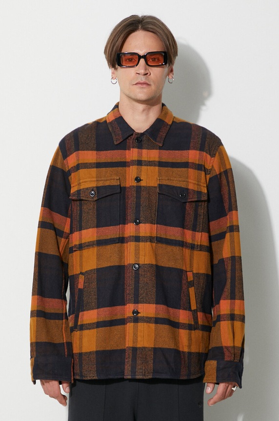 Бавовняна сорочка Norse Projects Julian Organic Heavy Twill візерунок жовтий N40.0629.7004