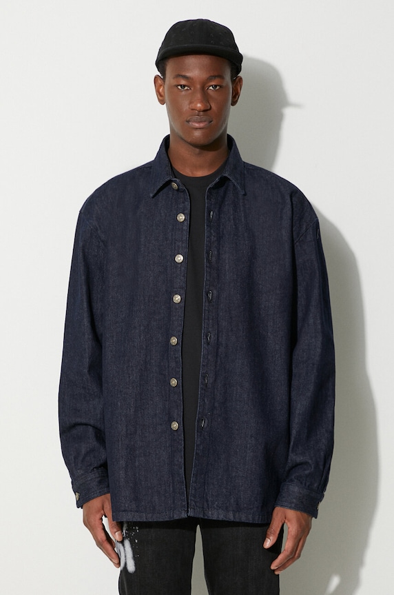 424 cămașă din denim lung bleumarin 35424EJ01L2.236545