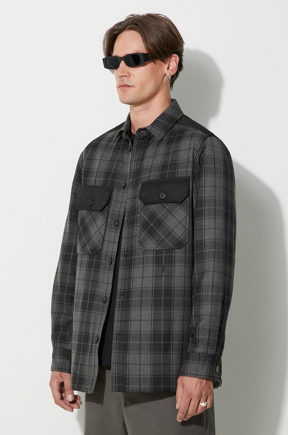 Bunda Neil Barett LOOSE BICOLOR FLAP POCKET PADDED sivá PBCS024C.V041C.888