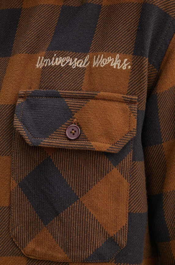 Pamučna košulja Universal Works L/S Utility Shirt 29177 smeđa