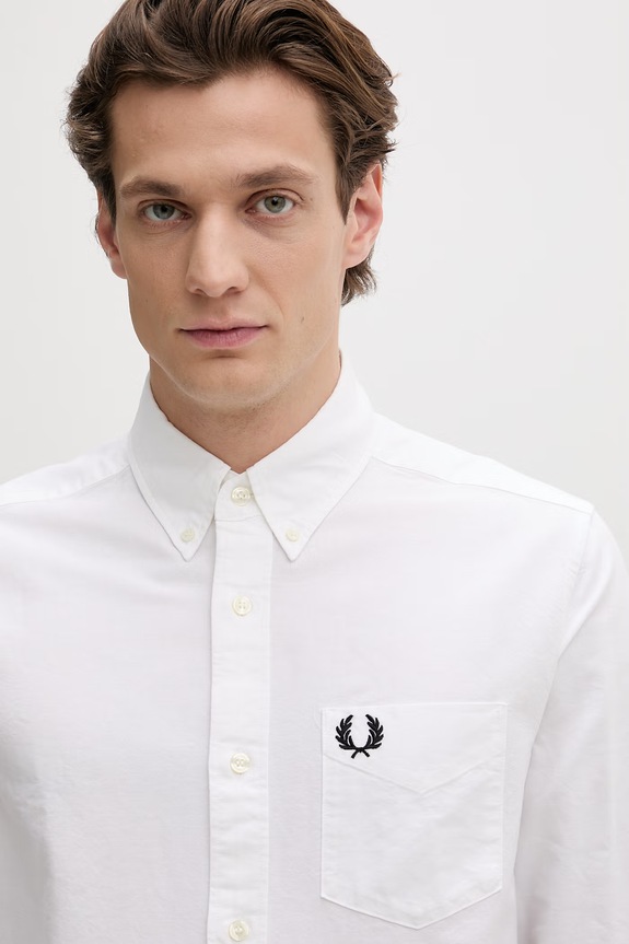 Fred Perry cămașă din bumbac bej m5516.100