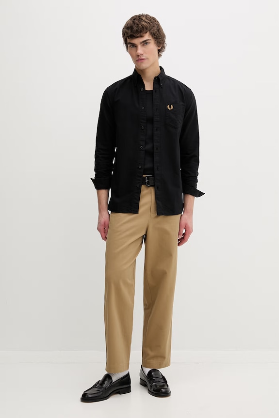Fred Perry cămașă din bumbac M5516.R88 negru AA00