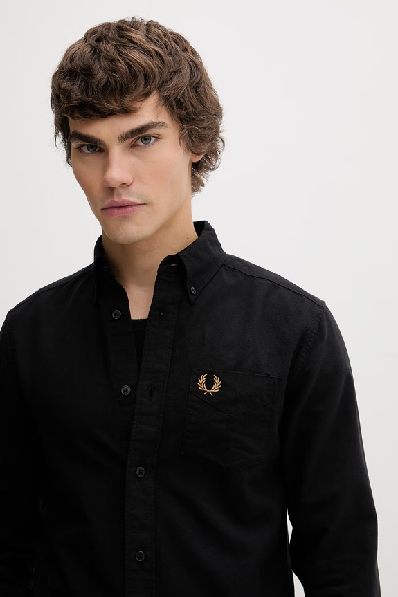 Fred Perry cămașă din bumbac negru M5516.R88