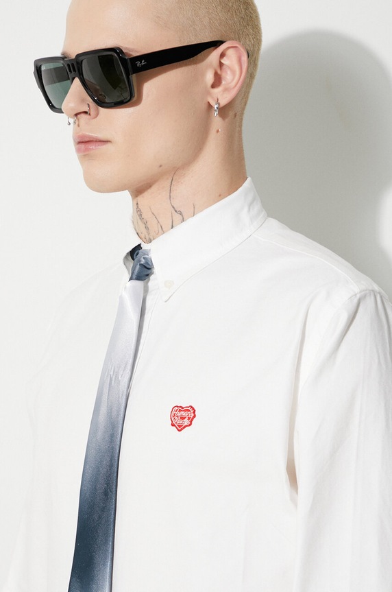 Human Made cotton shirt Oxford B.D HM26SH001 white