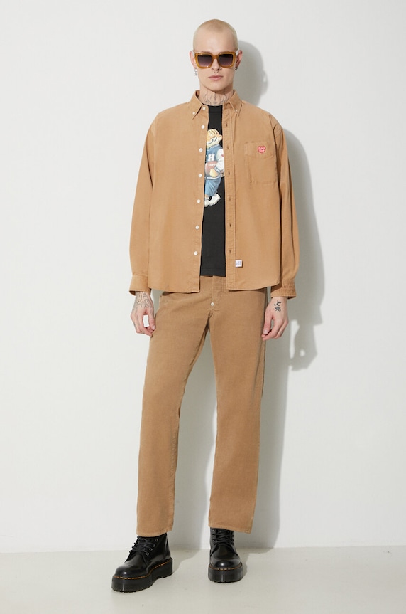 Manšestrová košile Human Made Corduroy B.D HM26SH009 béžová AW23