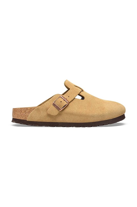 Παντόφλες σουέτ Birkenstock Boston φλατ μπεζ 1026164