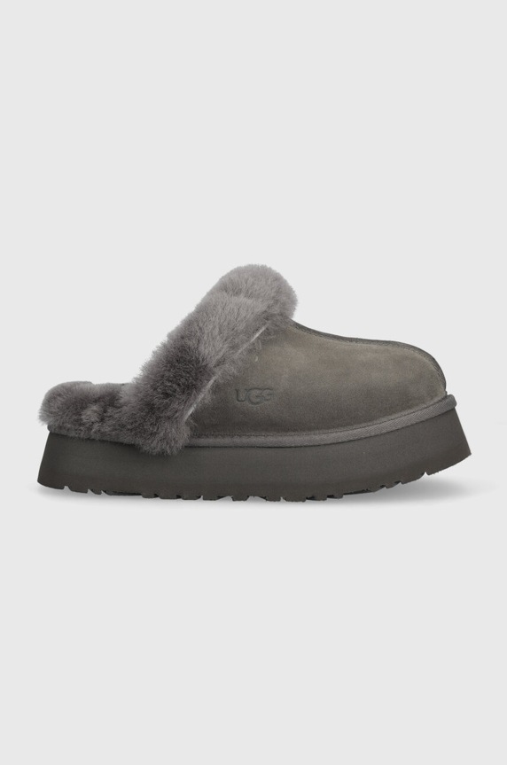 Παντόφλες σουέτ UGG Disquette γκρί 1122550.CHRC