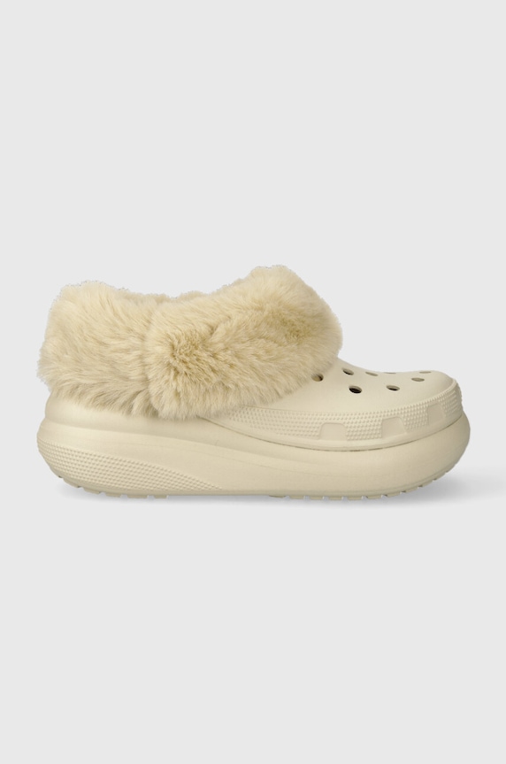 Crocs papuci Furever Crush platformă bej 208446.2Y2