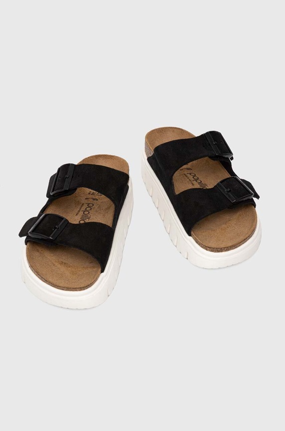 Birkenstock papuci din piele 1023717 negru AW23