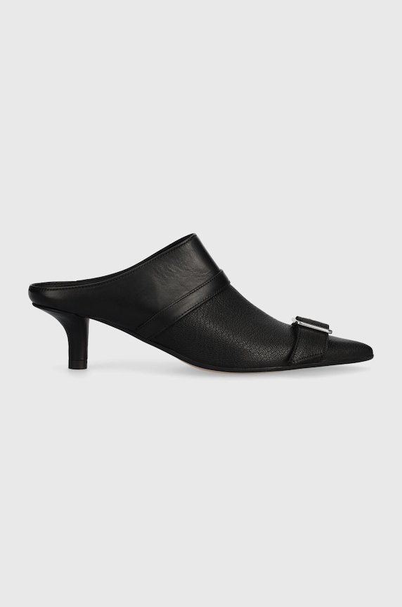 MM6 Maison Margiela bőr tűsarkú Slipper hegyes fekete S66WX0056