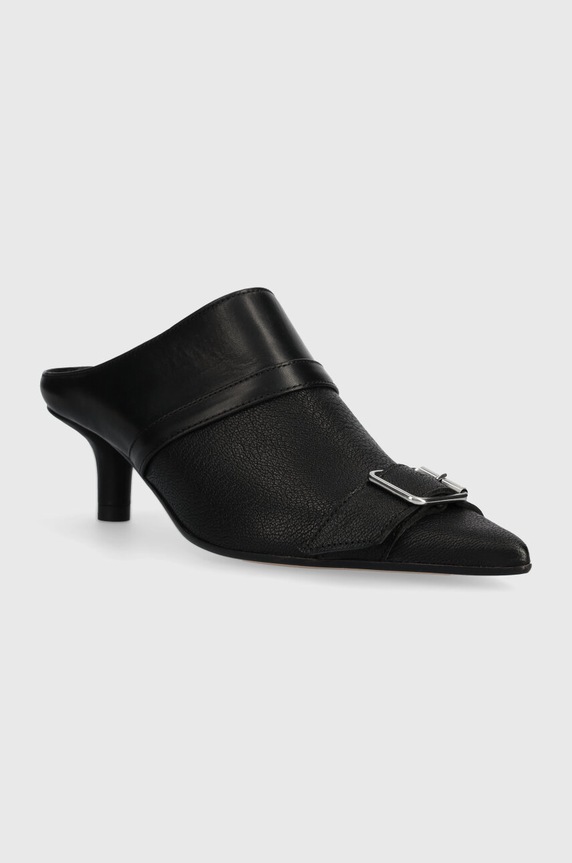 MM6 Maison Margiela bőr tűsarkú Slipper S66WX0056 fekete AW23