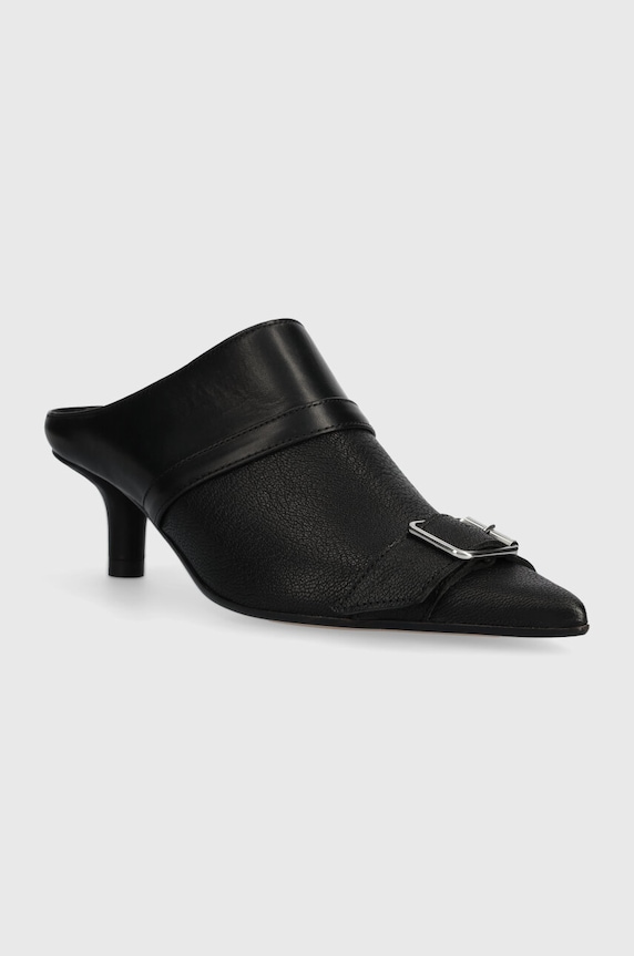 MM6 Maison Margiela bőr tűsarkú Slipper S66WX0056 fekete AW23