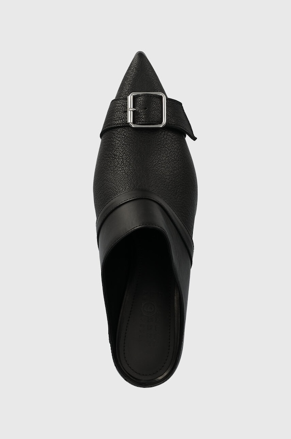 MM6 Maison Margiela bőr tűsarkú Slipper fekete S66WX0056