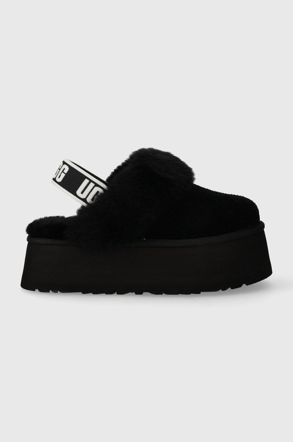 UGG velúr papucs W FUNKETTE fekete 1113474.BLK