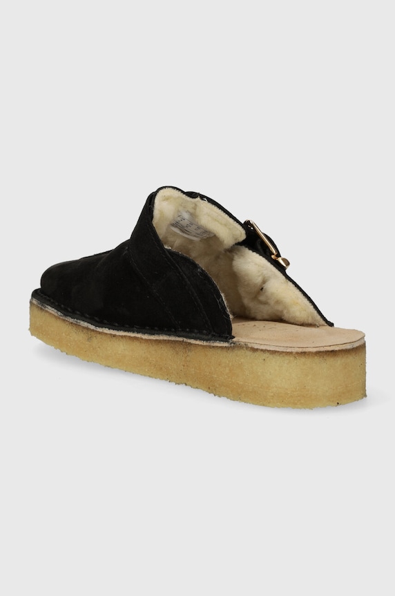 Obuwie Clarks klapki zamszowe Trek Mule 26168577 czarny