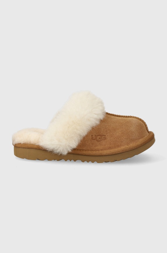 UGG kapcie zamszowe dziecięce K COZY II beżowy 1019065K