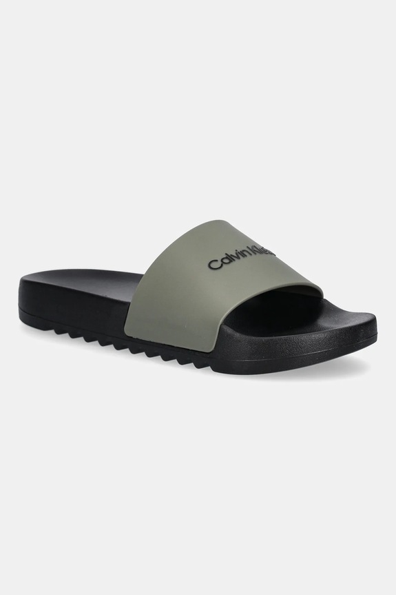 Παντόφλες Calvin Klein CHUNCKY POOL SLIDE R πράσινο HM0HM01063