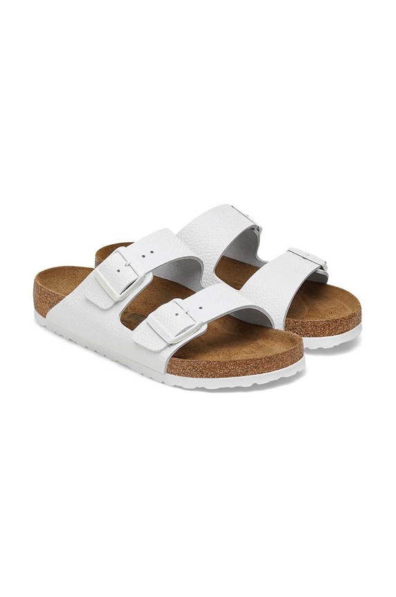 Birkenstock klapki skórzane Arizona biały 1025048